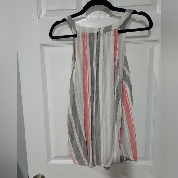 Torrid Stripe White Rayon Crepe High Neck Tank in Size 2 - 18/20 - Picture 9 of 13